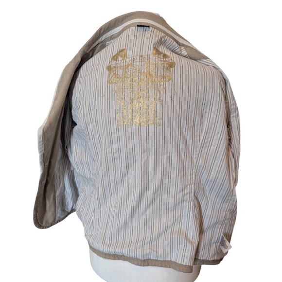 Guess Jeans Y2K Tan Brocade Preppy Schoolgirl Blazer Large - Picture 3 of 4